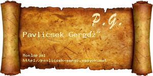 Pavlicsek Gergő névjegykártya