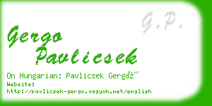 gergo pavlicsek business card